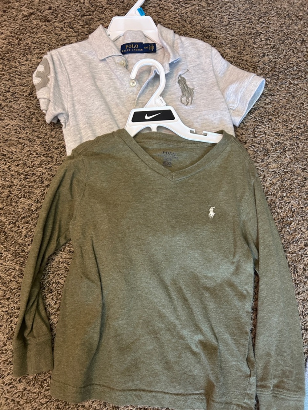 Polo by Ralph Lauren 2 pack 4T Kids Long Sleeve V-Neck Shirt and Polo Bundle